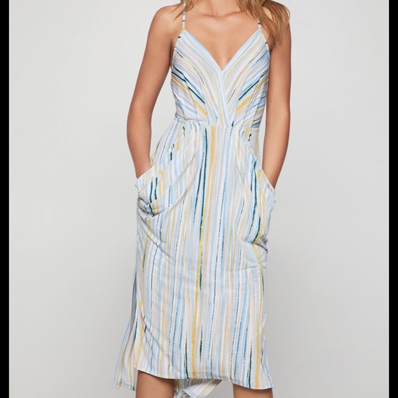 bcbg surplice midi dress